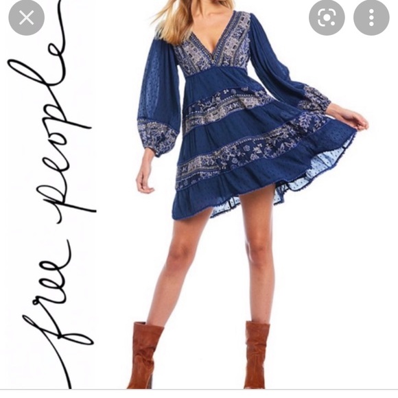 Free People | My Love Navy Floral Gauze Mini Dress - Picture 15 of 15